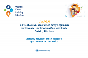 Uwaga! Od 13 stycznia 2025 r. obowiązuje nowy Regulamin wydawania i użytkowania OKRiS